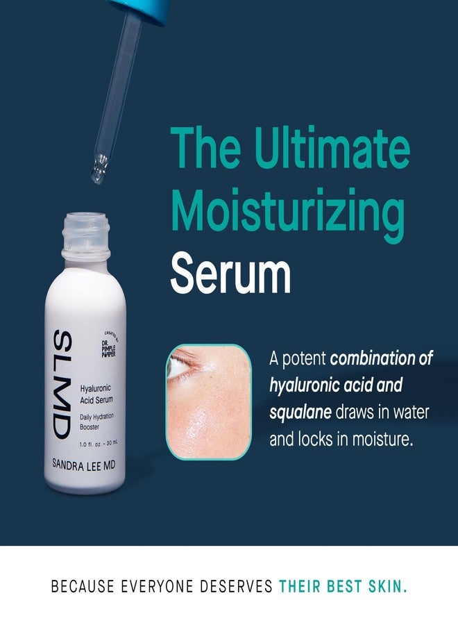 SLMD by Dr. Pimple Popper - Hyaluronic Acid Serum 1.0 fl. oz, Daily Hydration Booster with Squalane for Smooth, Dewy Skin – Lightweight, Fast-Absorbing Face Moisture for All Skin Types - Image 2